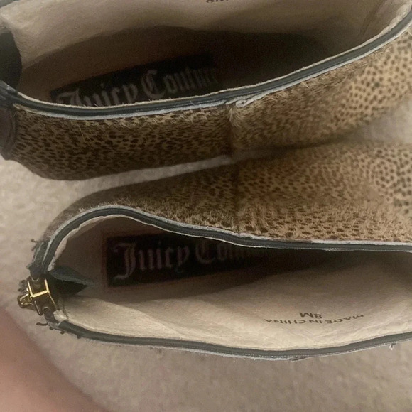 Juicy couture leopard heeled boots size 8 ankle boots - Picture 6 of 7